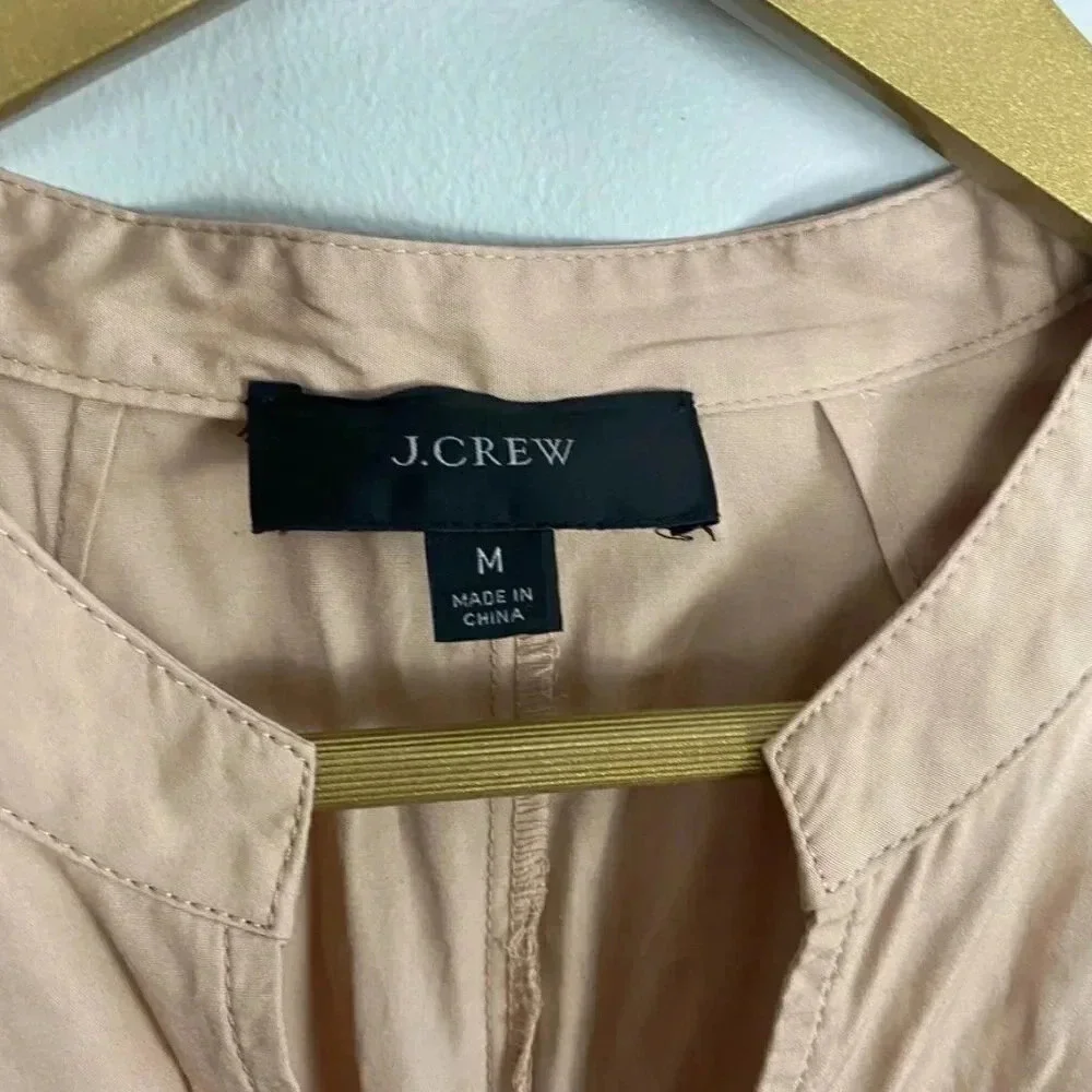J. Crew Cinched Waist Poplin Dress